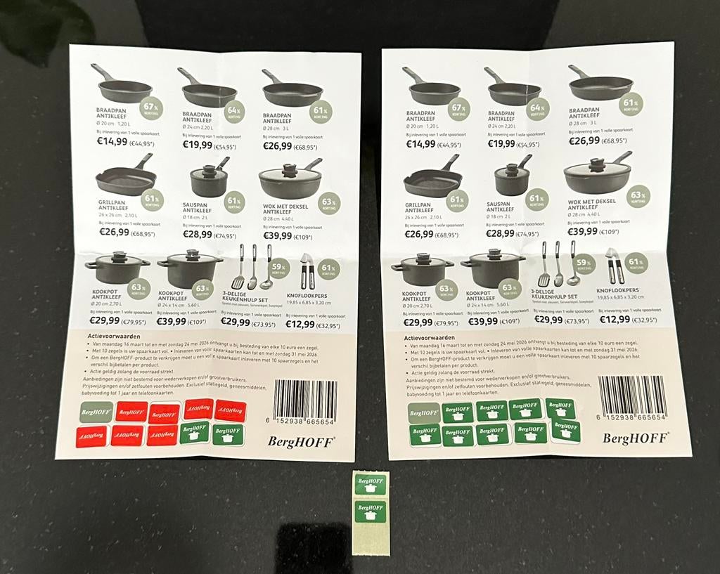 2 volle kaarten Pannen zegels van de Jumbo spaaractie, Jumbo, Ophalen of Verzenden