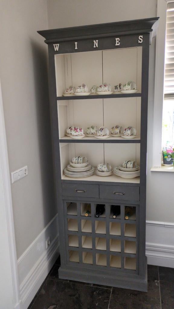 Landelijke wijnkast 87x39x213 cm, Ophalen, Gebruikt, Hout, 75 cm of meer