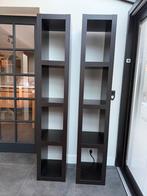 Twee smalle zwarte/bruine Ikea ‘Lack’ kasten 190 x 35 x 38, Ophalen, Met plank(en), Minder dan 50 cm, Gebruikt