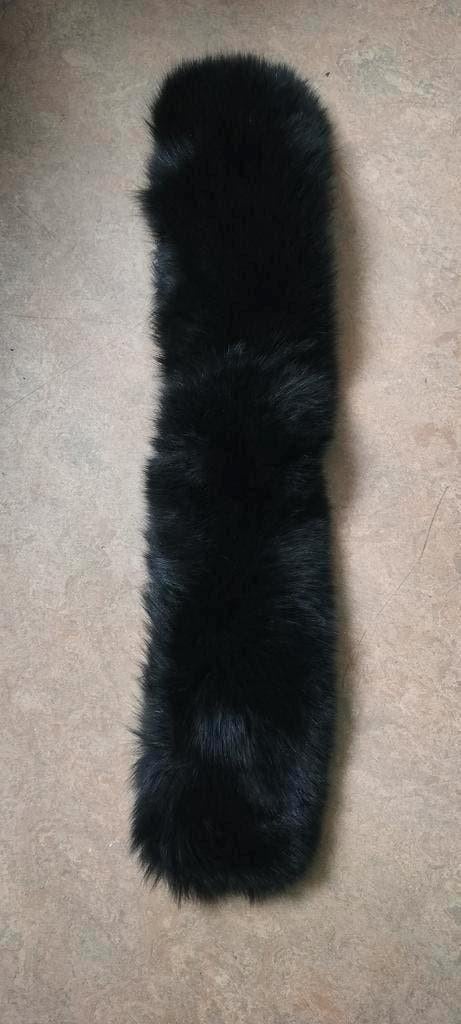 Zwarte losse nek-bontkraag voor jas, Ophalen of Verzenden, Zo goed als nieuw, Zwart