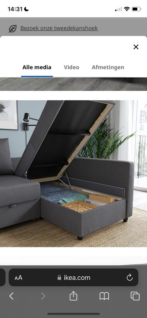 Comfortabele IKEA hoekbank met handige opbergruimte, Ophalen of Verzenden, Zo goed als nieuw, Vierpersoons of meer