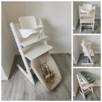 ZGAN!Stokke Tripp Trapp wit+babyset,newbornset,hoes evt.tray, Ophalen of Verzenden, Zo goed als nieuw, Stokke Tripp Trapp, Afneembaar eetblad