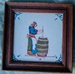 Tegeltje delft blauw wasvrouw Makkum, Antiek en Kunst, Ophalen of Verzenden