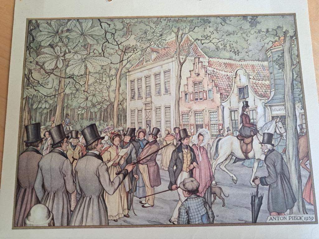 6 prenten Anton Pieck, Ophalen of Verzenden, Zo goed als nieuw, Voor 1940, Prent