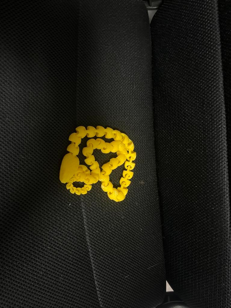 Gele 3D-geprinte flexibele slang - Speelgoed of decoratie, Ophalen of Verzenden, Nieuw, Jongen of Meisje