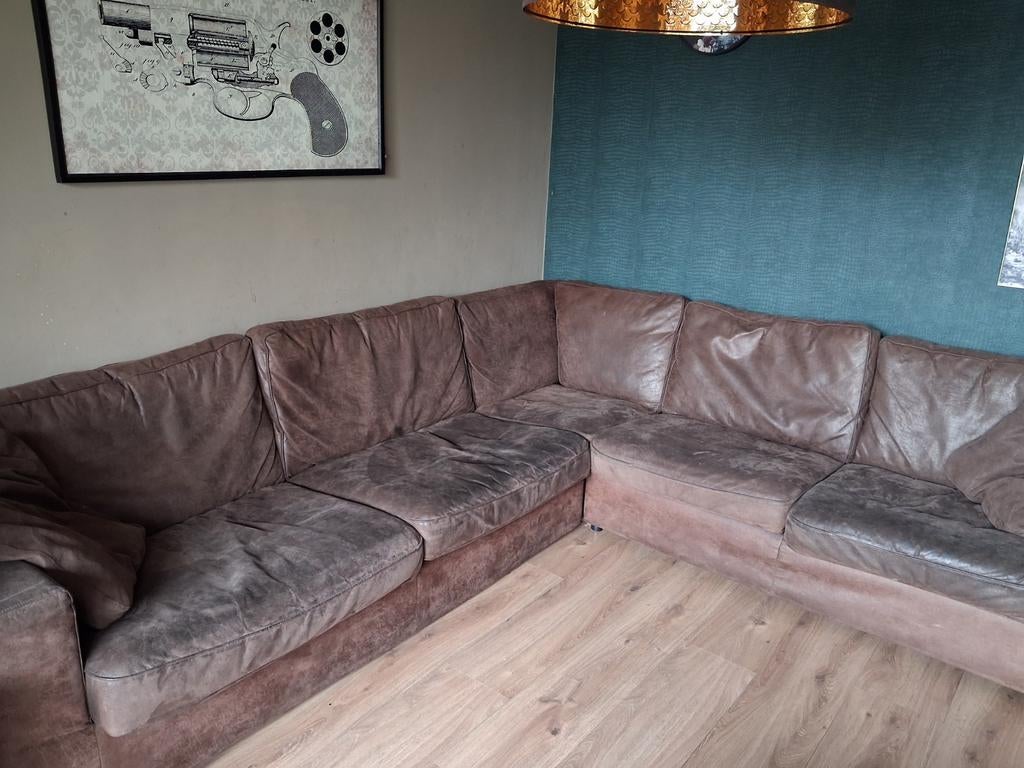 Bruine hoekbank, Huis en Inrichting, Banken | Bankstellen, Ophalen