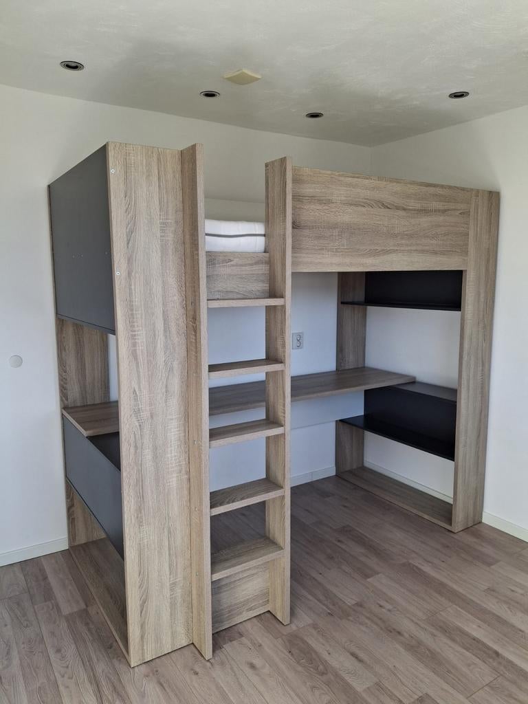 Gratis: Trasman hoogslaper eiken/antraciet, Ophalen, Gebruikt, Hoogslaper