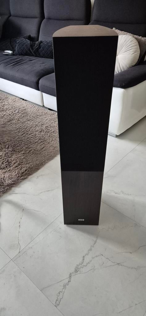 HECO speakers zuilen 2x (set), Zo goed als nieuw, 120 watt of meer, Front, Rear of Stereo speakers, Ophalen
