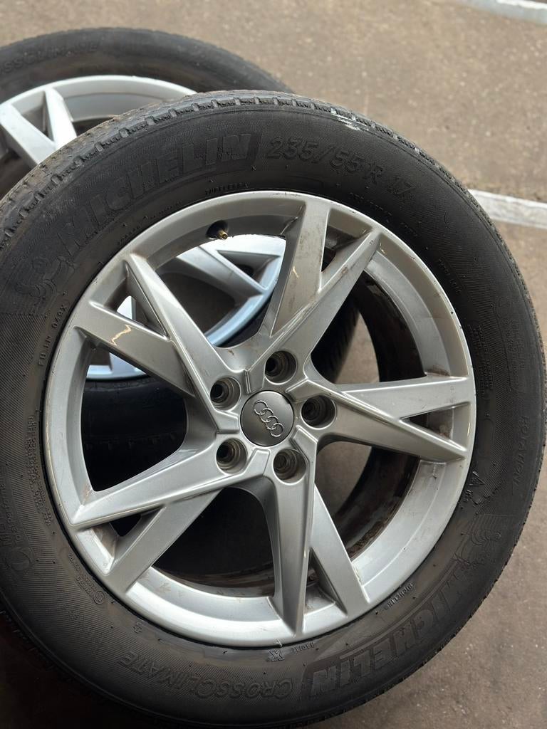4 Audi velgen 235/55/17, 17 inch, Ophalen of Verzenden, 235 mm, Zomerbanden