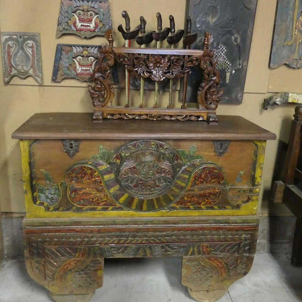 antieke kist kast GEROBOK uit Indonesie GB3 dressoir commode, Zandstraat 1c heeswijk dinther, Gebruikt, 100 tot 150 cm, Teakhout