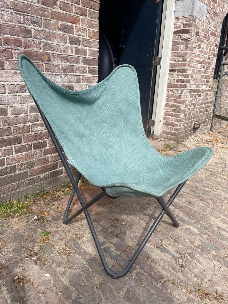 Lichtgroene vlinderstoel, Ophalen, Gebruikt, Overige kleuren, Stof