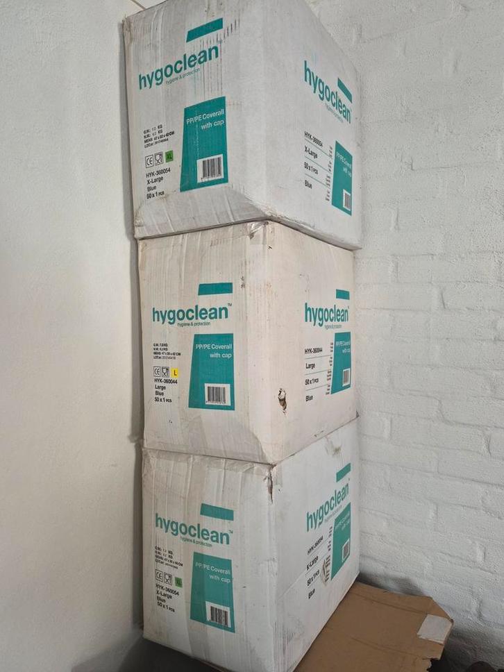 Hygoclean PP/PE Overalls met cap - Diverse maten, Doe-het-zelf en Verbouw, Veiligheidskleding, Nieuw, Ophalen of Verzenden