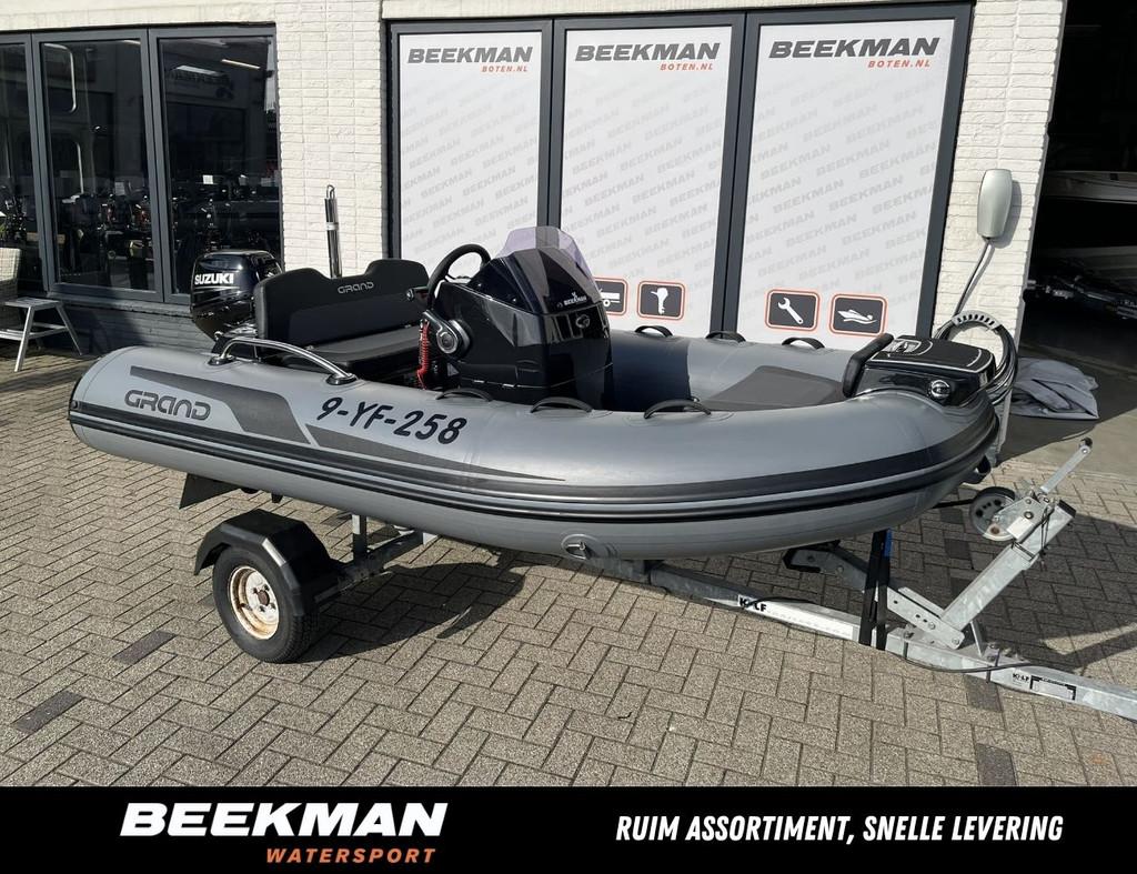 GRAND Golden Line 340 de Luxe met 20 PK Suzuki & trailer!, Watersport en Boten, Rubberboten, Gebruikt, Benzine, Minder dan 70 pk
