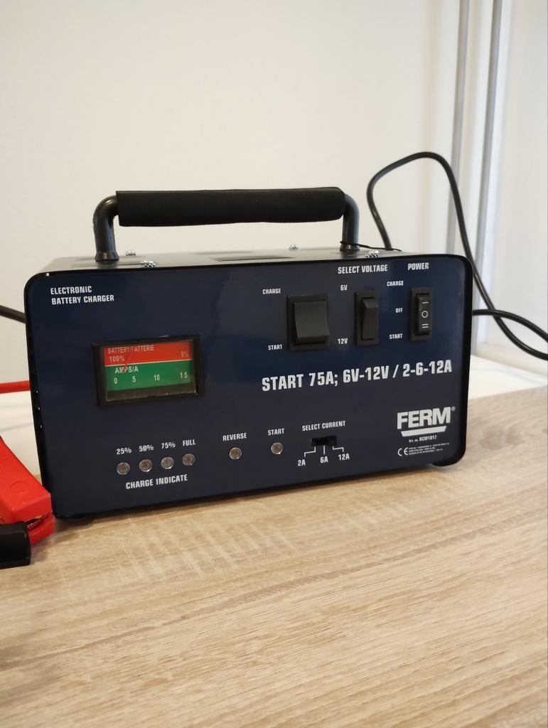 FERM BCM1017 Acculader met starthulp 6V/12V, Auto-onderdelen, Accu's en Toebehoren, Ophalen of Verzenden