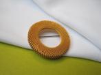 Broche geweven cirkel model 3.8 cm., Verzenden, Zo goed als nieuw, Goud, Overige materialen
