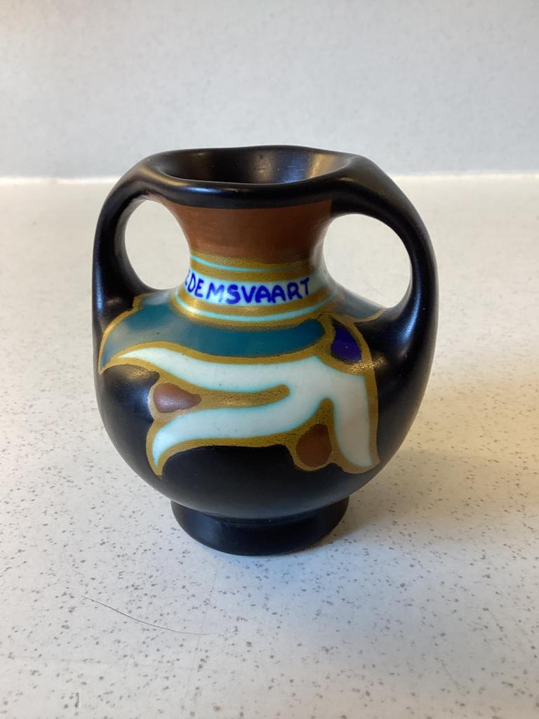 Zenith Gouda vaasje, art deco stijl, handgeschilderd, Antiek en Kunst, Ophalen of Verzenden