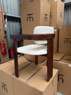 4x design stoel notenhout massief - nieuw!, Huis en Inrichting, Ophalen of Verzenden, Zo goed als nieuw, 50 tot 100 cm, Minder dan 100 cm