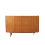 Groot vintage wandmeubel dressoir highboard jaren '60 design, Gebruikt, Verzenden, 200 cm of meer, Minder dan 100 cm