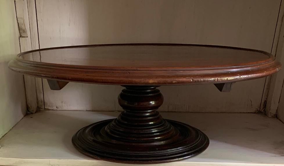 LAZY SUSAN ANTIEK MAHONIE HOUT DRAAIBARE SCHAAL € 249,00, Ophalen of Verzenden