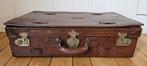 Vintage Leren Koffer, Ophalen, Gebruikt, 45 tot 55 cm, Slot