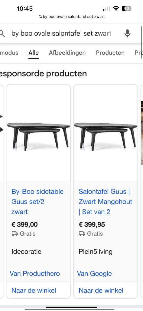 By Boo zwart salontafel set, Ophalen, 50 tot 100 cm, 50 tot 100 cm, Zo goed als nieuw