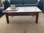 Robuuste houten salontafel met lade, Ophalen, 100 tot 150 cm, 50 tot 100 cm, Zo goed als nieuw