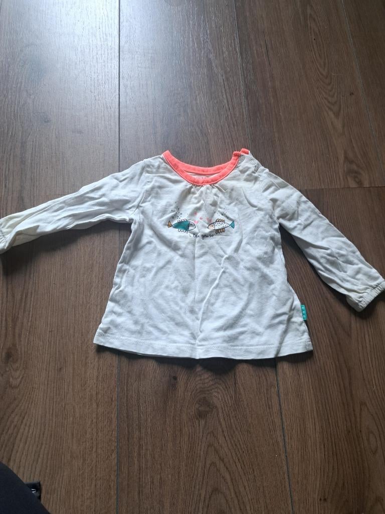 Meisjes longsleeve visjes maat 56, Kinderen en Baby's, Babykleding | Maat 56, Ophalen, Zo goed als nieuw, Meisje, Shirtje of Longsleeve