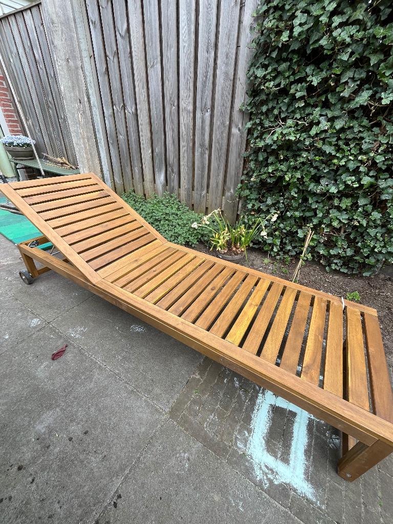 Ligbed (verrijdbaar), Tuin en Terras, Ligbedden, Ophalen, Gebruikt, Hout, Verrijdbaar