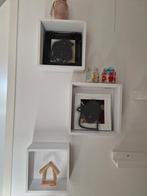 3 wandkubussen/ kubus wandplanken, wit, Minder dan 50 cm, Gebruikt, Ophalen of Verzenden, Minder dan 50 cm