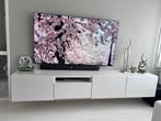Witte hoogglans tv-meubel met melkglas, zo goed als nieuw, Ophalen, 200 cm of meer, Minder dan 100 cm, 25 tot 50 cm