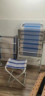Dukdalf Campingstoel met Voetensteun, Tuin en Terras, Tuinstoelen, Ophalen of Verzenden, Gebruikt, Metaal, Inklapbaar
