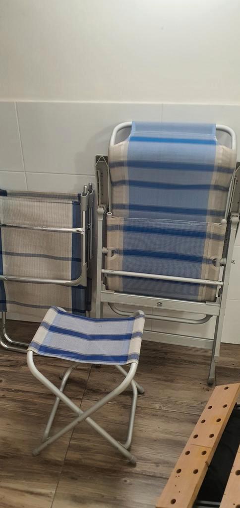 Dukdalf Campingstoel met Voetensteun, Tuin en Terras, Tuinstoelen, Gebruikt, Metaal, Inklapbaar, Ophalen of Verzenden
