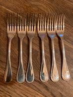Zes verzilverde Christofle Perles vorken uit Frankrijk, Antiek en Kunst, Antiek | Bestek, Ophalen of Verzenden