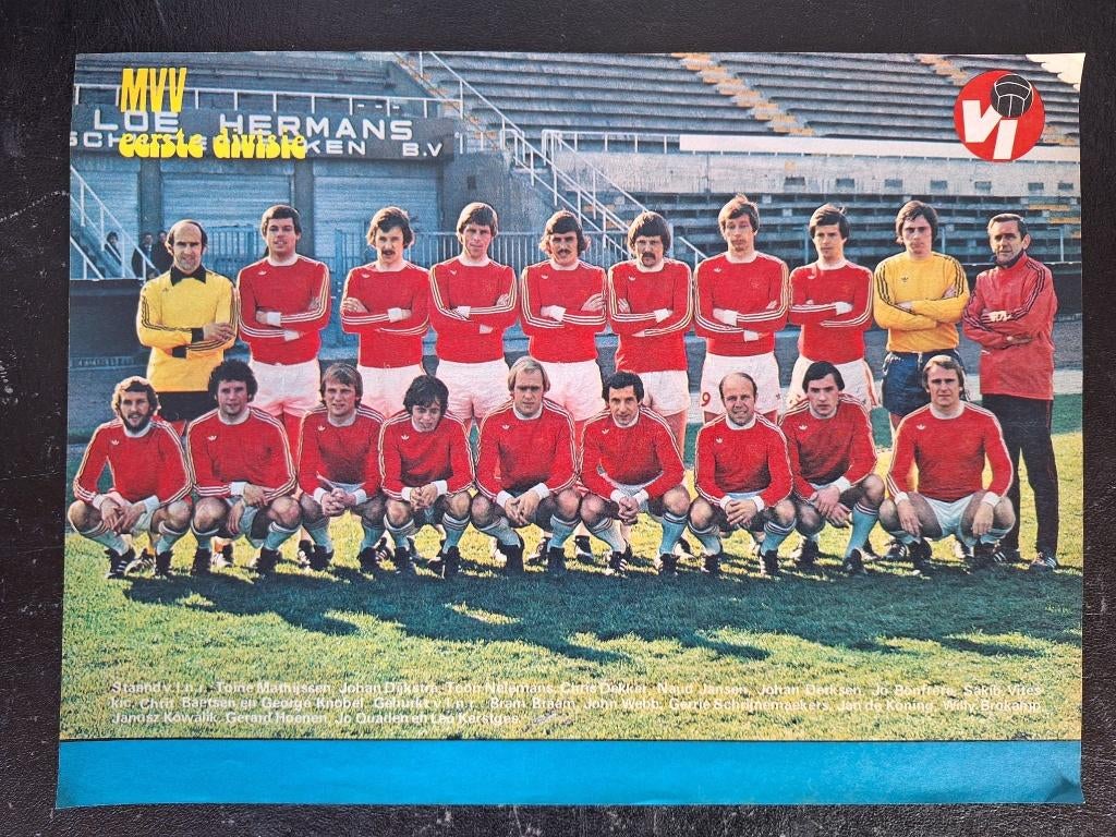 Collectie oude elftalposters MVV Maastricht (zie foto's!), Ophalen of Verzenden, Zo goed als nieuw, Buitenlandse clubs, Poster, Plaatje of Sticker
