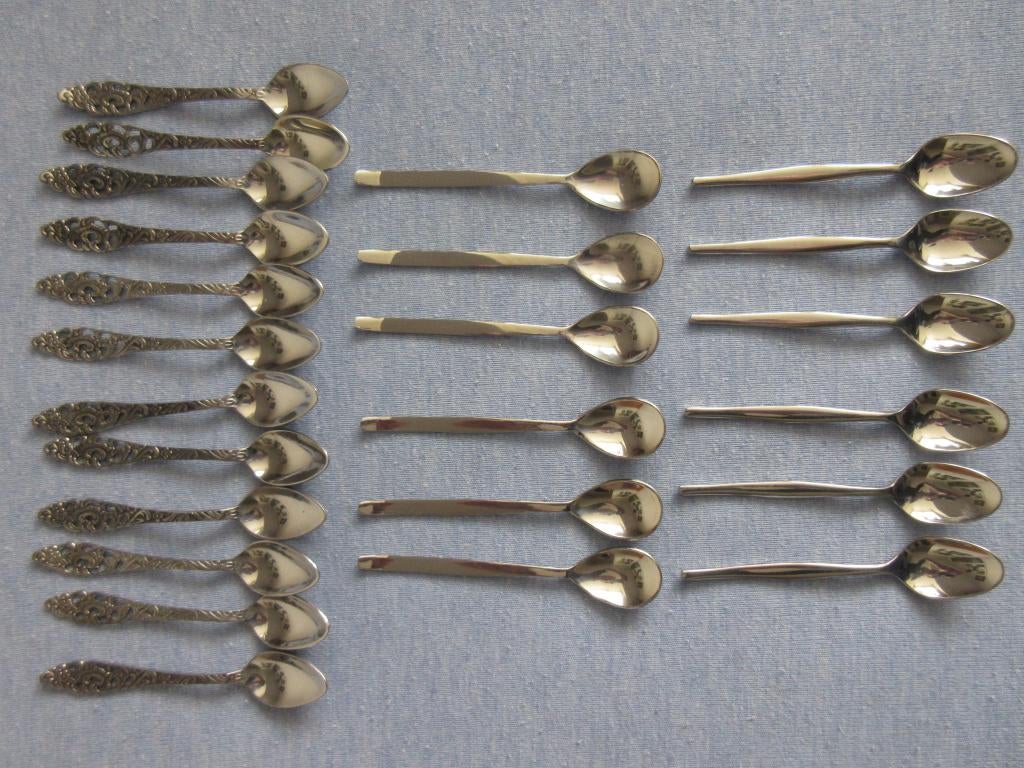 Verzilverd bestek -  lepeltjes, Antiek en Kunst, Antiek | Bestek, Ophalen of Verzenden