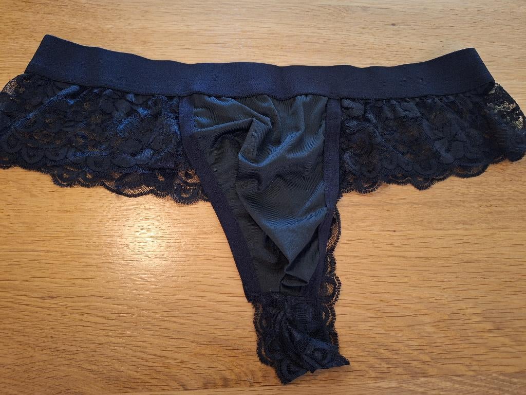 herenstring van kant  maat M, Kleding | Heren, Ondergoed, Verzenden, Zwart, Overige typen