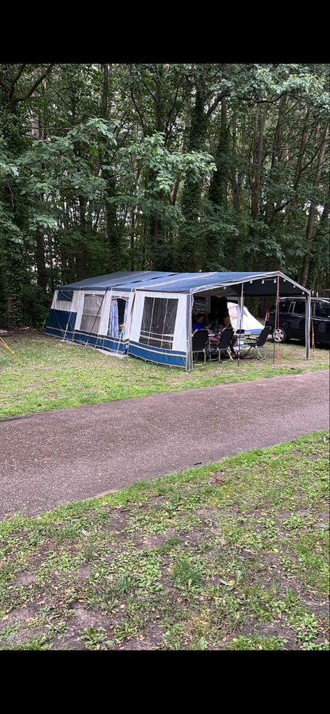 Ruime vouwwagen gerjak tjago 8 persoons, Caravans en Kamperen, Vouwwagens, Blauw, Aanwezig, Meer dan 6, Ophalen