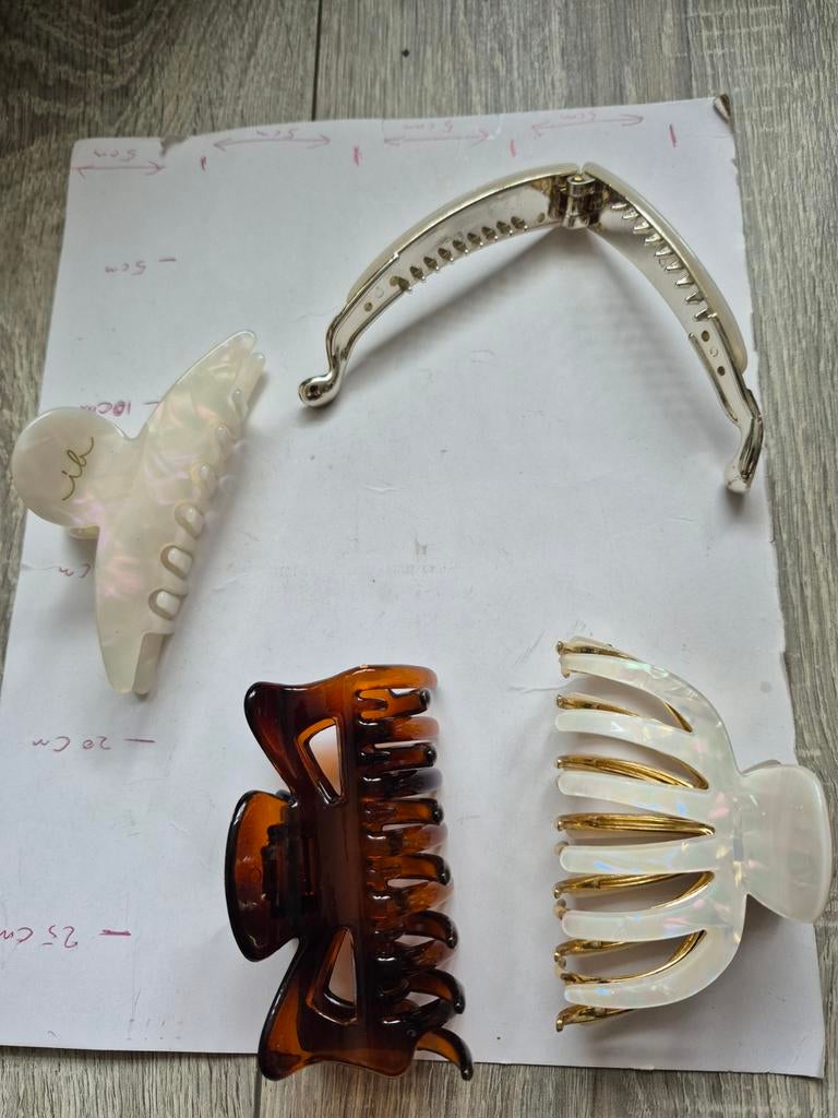 Set van 4 haarclips: bananenklem, haarklemmen, Ophalen of Verzenden, Gebruikt, Haarspeld