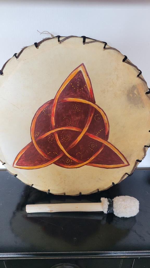"THE LOOP" Sjamanendrum koe perkament (45cm vurenframe), Nieuw, De Bijvank 19 7091 TA Dinxperlo, Ophalen of Verzenden, Full cirkel