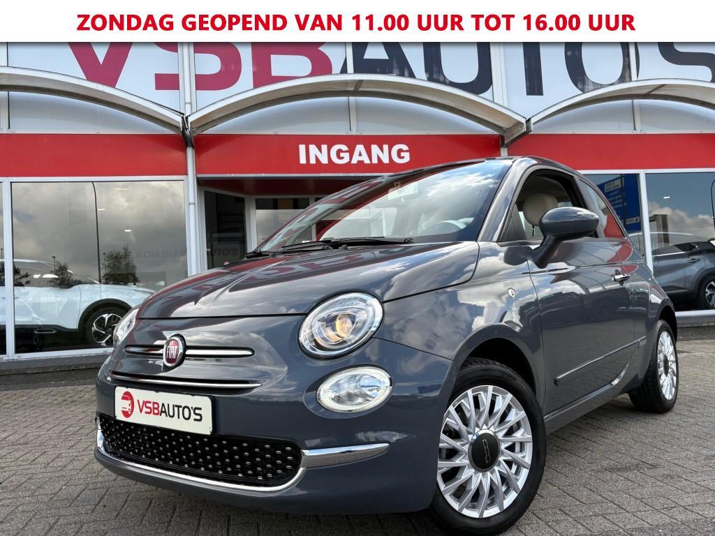 Fiat 500 1.0 HYBRID LOUNGE HALF-LEER NAVI-CARPLAY CRUISE-CON, Voorwielaandrijving, Met garantie (alle), 4 stoelen, Bedrijf