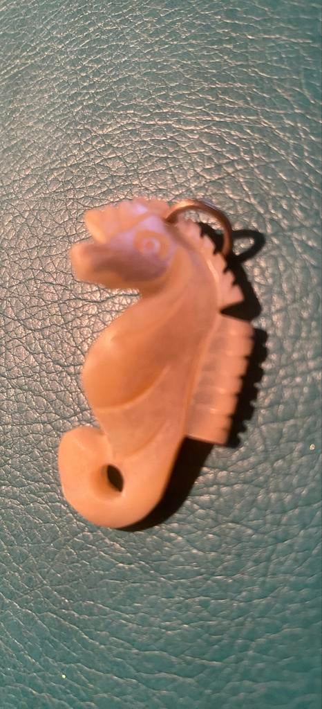 Vintage Zeepaardje Hanger - Parelmoer - zilver oogje, Ophalen of Verzenden, Overige materialen, Hanger