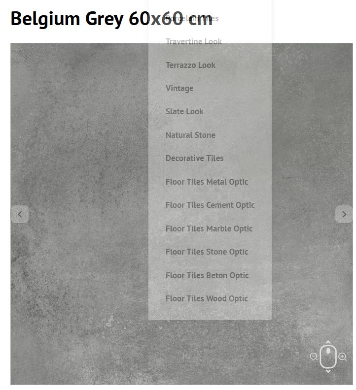 8 tegels Belgium Matt Grey (60x60), Ophalen, Keramiek, Overige typen, Nieuw