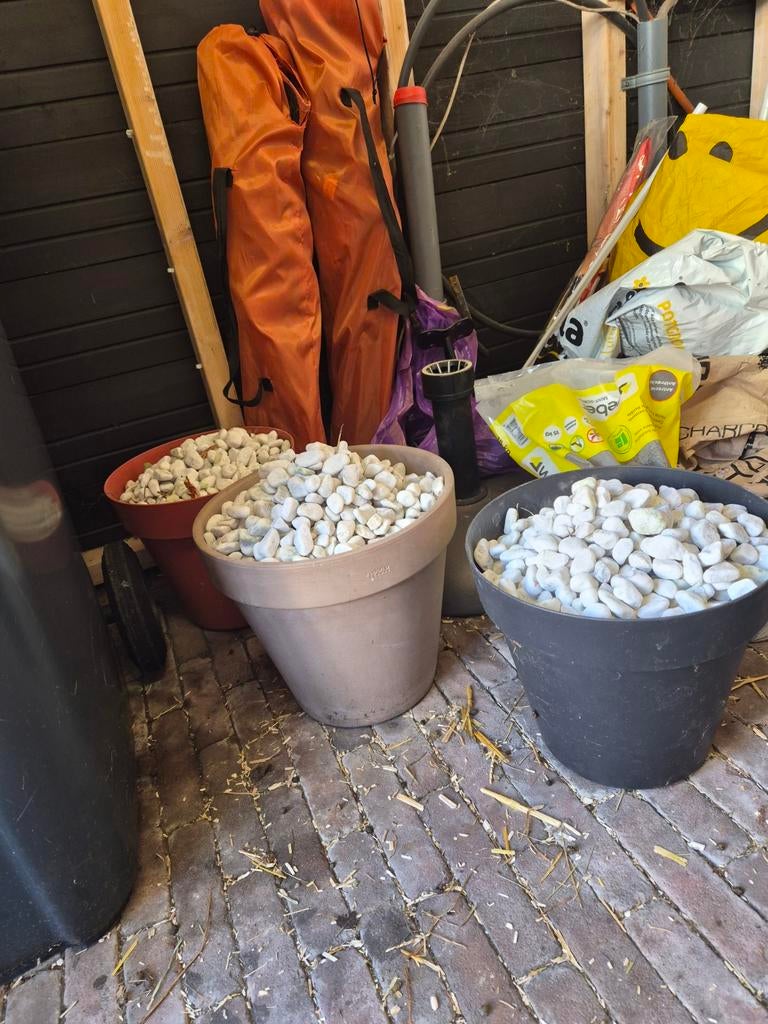 Witte sierstenen voor tuin of decoratie, Tuin en Terras, Grind, Keien en Split, Ophalen, Gebruikt, Wit, Grind