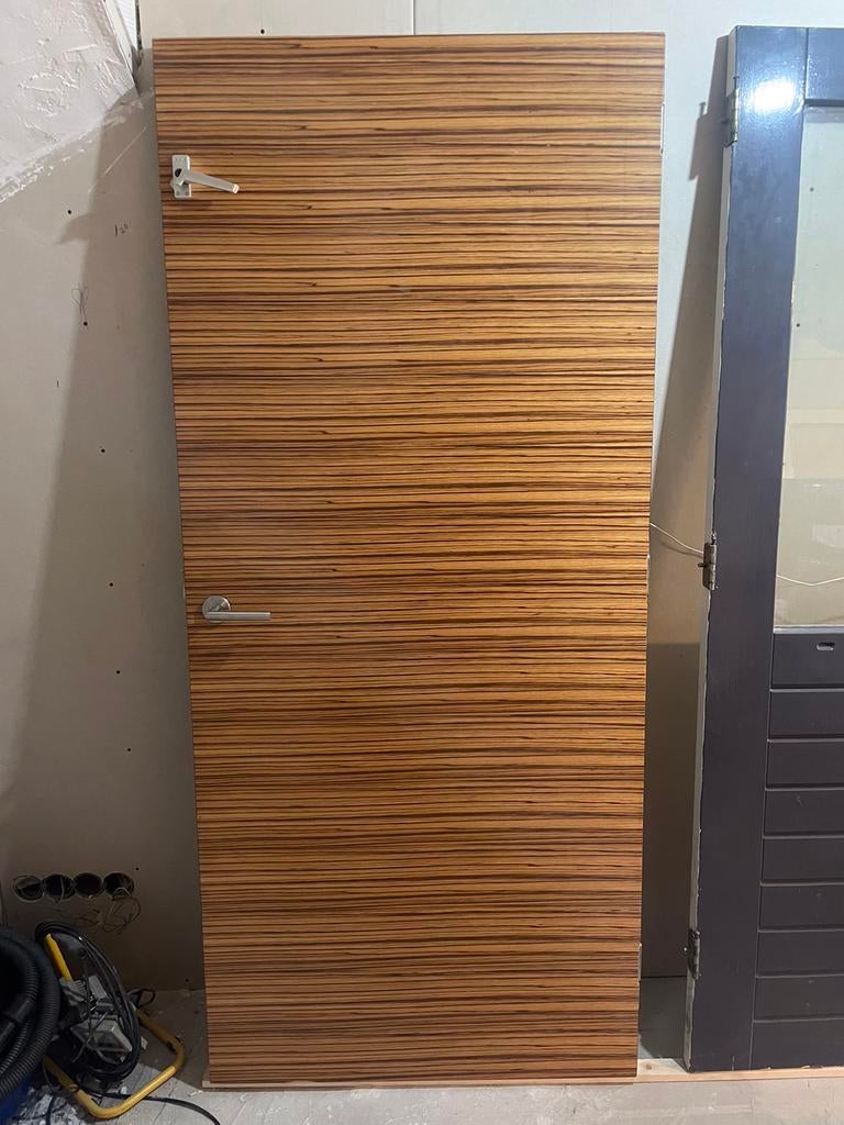 Deur met hout print met kozijn., Doe-het-zelf en Verbouw, Deuren en Horren, Ophalen, Gebruikt, Binnendeur, 200 tot 215 cm