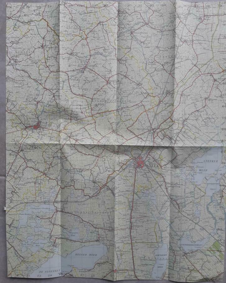 010O / Sneek stafkaart uit 1932, Antiek en Kunst, Kunst | Etsen en Gravures, Ophalen of Verzenden