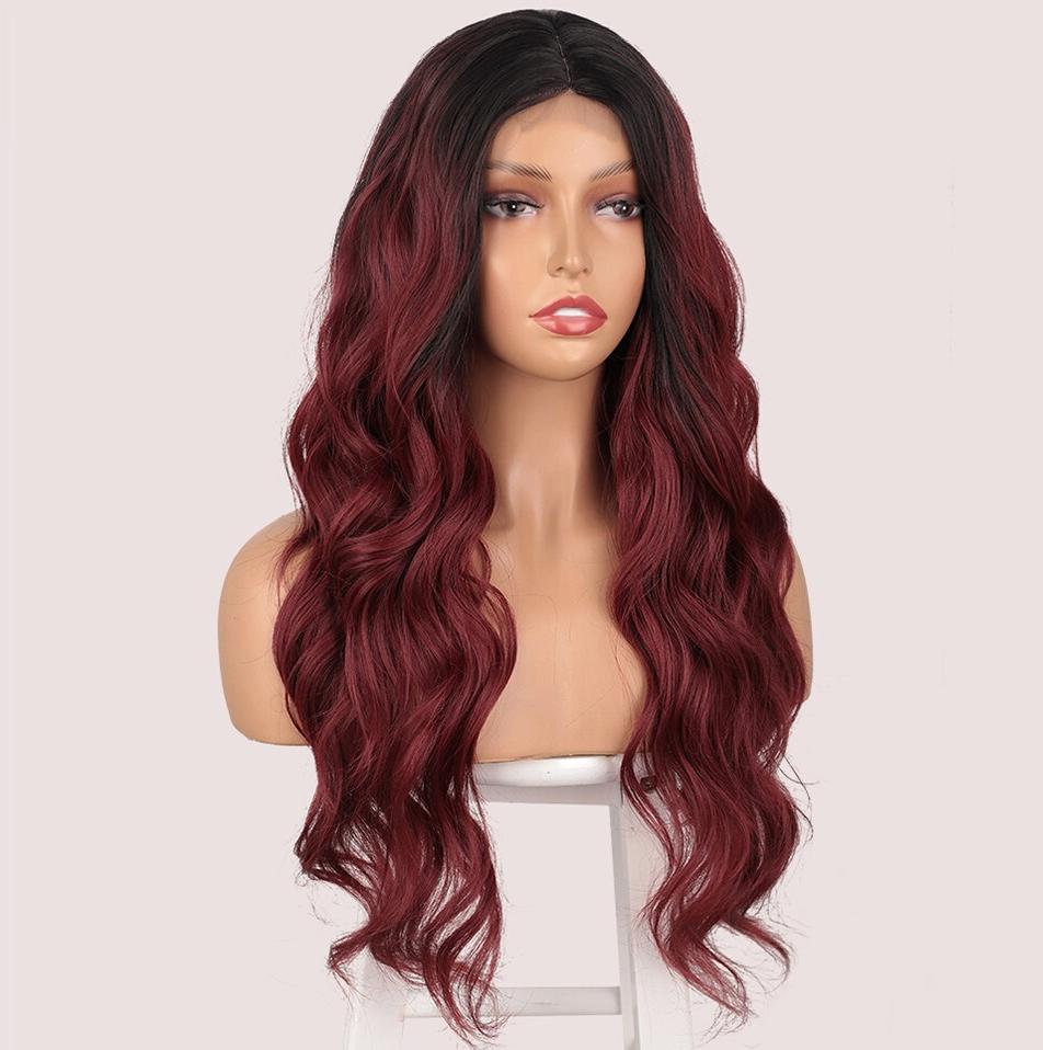 Front Lace Rode Ombre Pruik Haar Rood Dames Vrouwen, Verzenden, Nieuw, Pruik of Haarverlenging