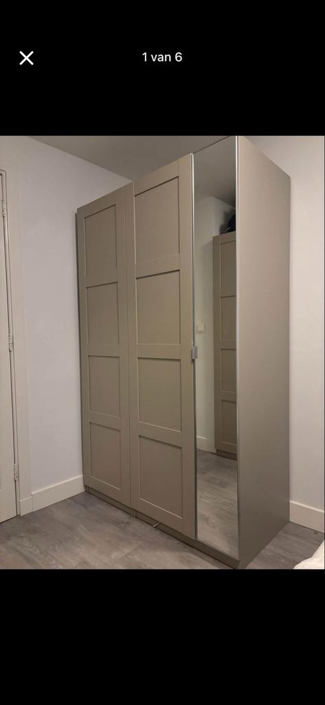 Nieuw 2 IKEA PAX Kast Systeem - 125cm breed met spiegeldeur, 100 tot 150 cm, 200 cm of meer, Ophalen of Verzenden, Zo goed als nieuw