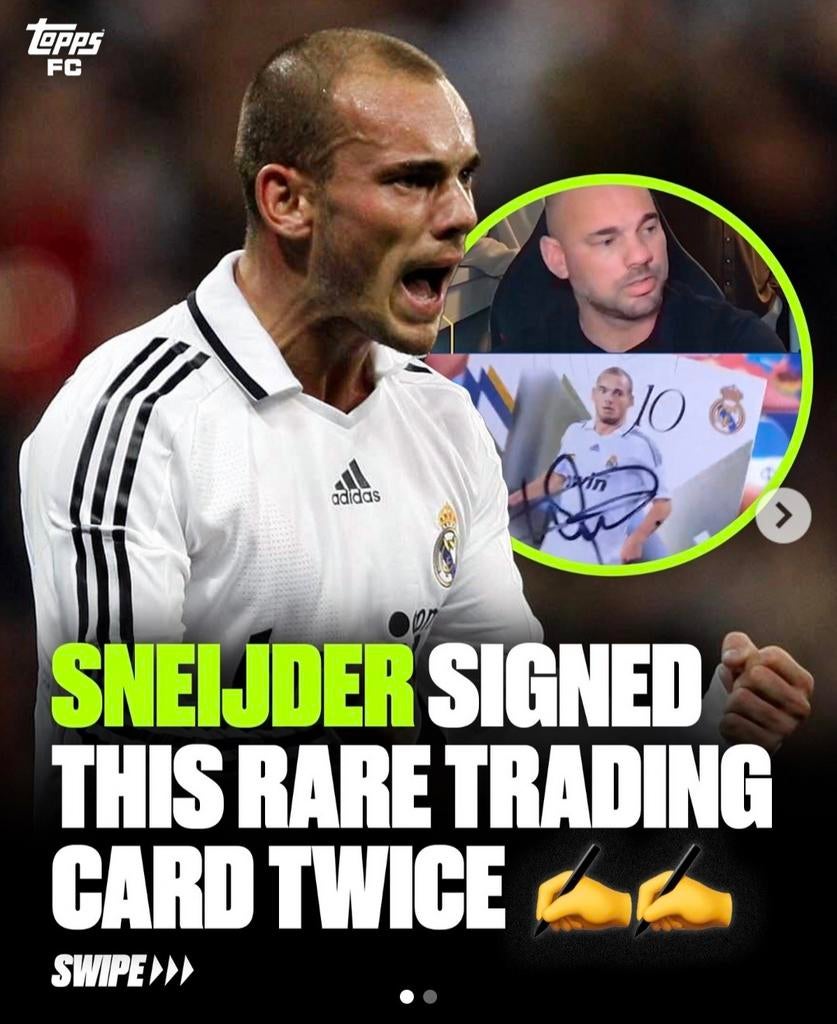 Wesley Sneijder duo kaart echte handtekening + auto op kaart, Ophalen of Verzenden