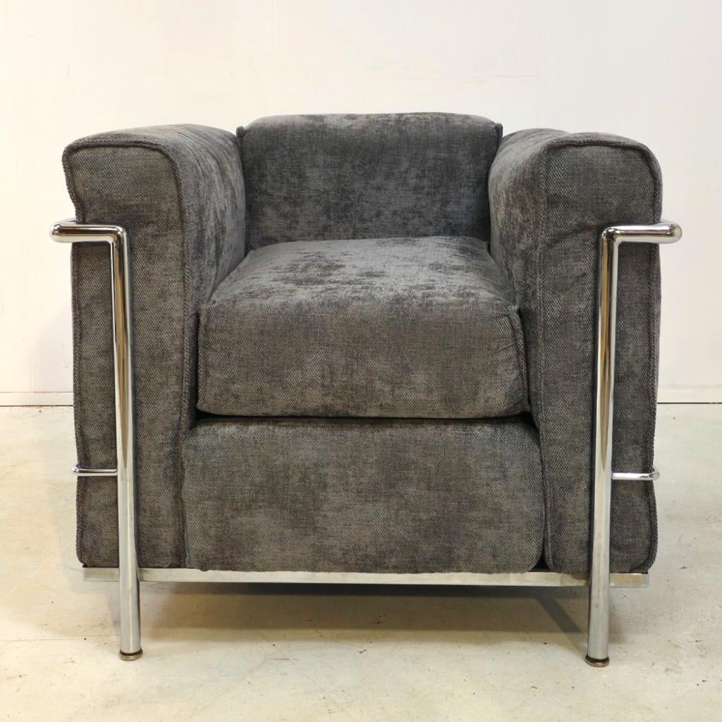 Cassina Le Corbusier lc2 vroeg model jaren 60/70 vintage, Ophalen of Verzenden, 75 tot 100 cm, Stof, 50 tot 75 cm