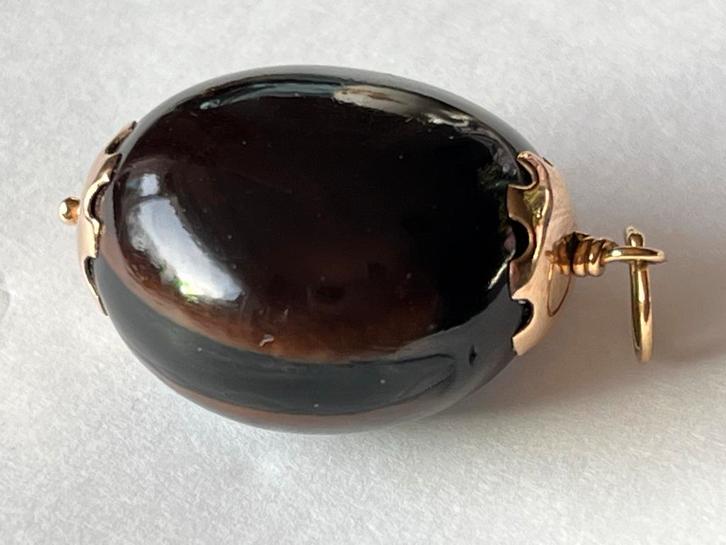 Gouden hanger Noot 14 CT, Sieraden, Tassen en Uiterlijk, Kettinghangers, Zo goed als nieuw, Goud, Bruin, Overige voorstellingen